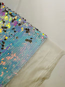 ROUND PALLETTE SEQUIN ON MESH FABRIC (By The Yard)