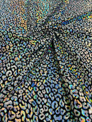 FOIL LEOPARD PRINT ON A STRETCH SPANDEX FABRIC (by the yard)