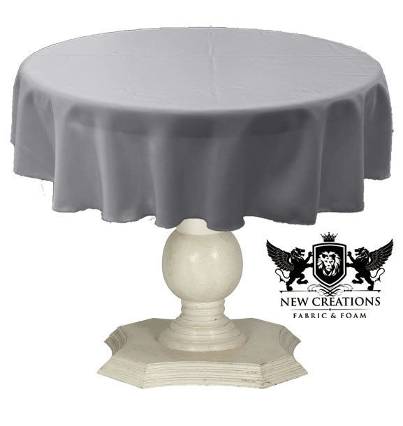 Tablecloth Solid Dull Bridal Satin Overlay for Small Coffee Table Seamless. Silver