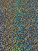 FOIL LEOPARD PRINT ON A STRETCH SPANDEX FABRIC (by the yard)