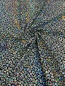FOIL LEOPARD PRINT ON A STRETCH SPANDEX FABRIC (by the yard)