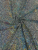FOIL LEOPARD PRINT ON A STRETCH SPANDEX FABRIC (by the yard)