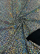 FOIL LEOPARD PRINT ON A STRETCH SPANDEX FABRIC (by the yard)