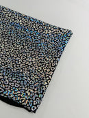 FOIL LEOPARD PRINT ON A STRETCH SPANDEX FABRIC (by the yard)