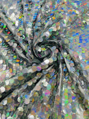 ROUND PALLETTE SEQUIN ON MESH FABRIC (By The Yard)