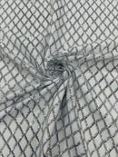 Luxury Diamond Design Mini Glitz Sequins On A Mesh Fabric