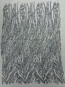 Vine/Root Sequin 4 Way Stretch Mesh Fabric, by The Yard.