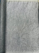 Fashion Glitter Design On A Mesh Lace Fabric/Prom.