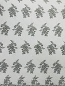 Eva Luxury Beaded Floral Lace, by The Yard.