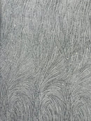 Fashion Glitter Design On A Mesh Lace Fabric/Prom.