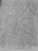 Fashion Glitter Design On A Mesh Lace Fabric/Prom.