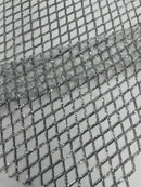 Luxury Diamond Design Mini Glitz Sequins On A Mesh Fabric