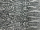 Damask design with sequins embroider on a 4 way stretch mesh fabric (By The Yard)