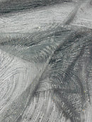 Fashion Glitter Design On A Mesh Lace Fabric/Prom.