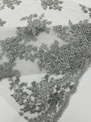 Eva Luxury Beaded Floral Lace, by The Yard.