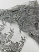 Eva Luxury Beaded Floral Lace, by The Yard.