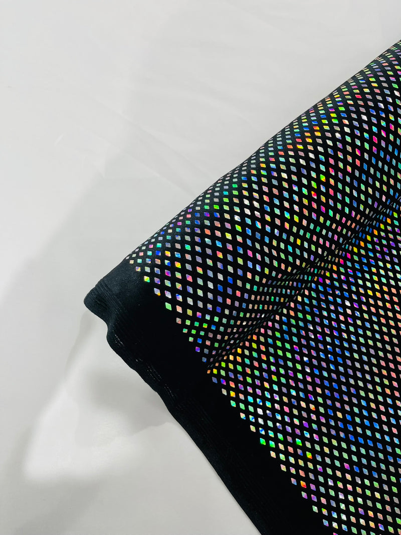 Geometric Foil Velvet Stretch, by The Yard.