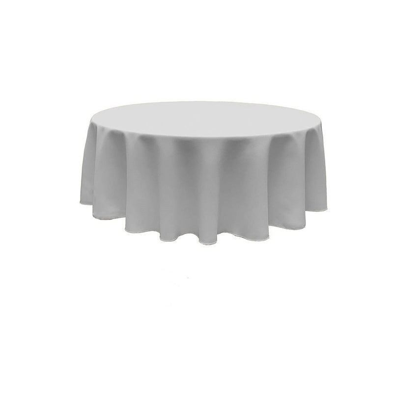 Silver Round Polyester Poplin Seamless Tablecloth - Wedding Decoration Tablecloth