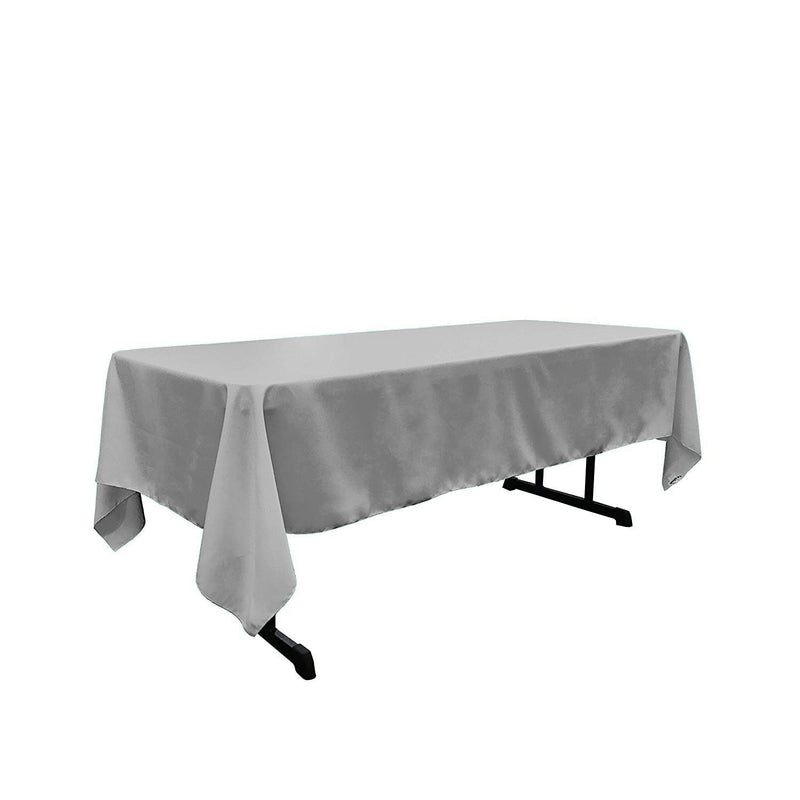 Silver Rectangular Polyester Poplin Tablecloth