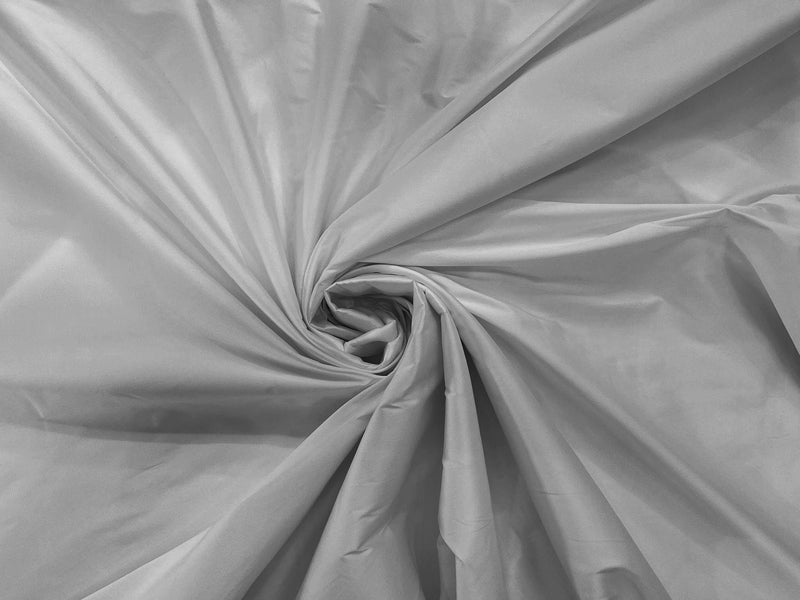 Silver - 100% Polyester Imitation Silk Taffeta Fabric 55" Wide/Costume/Dress/Cosplay/Wedding.