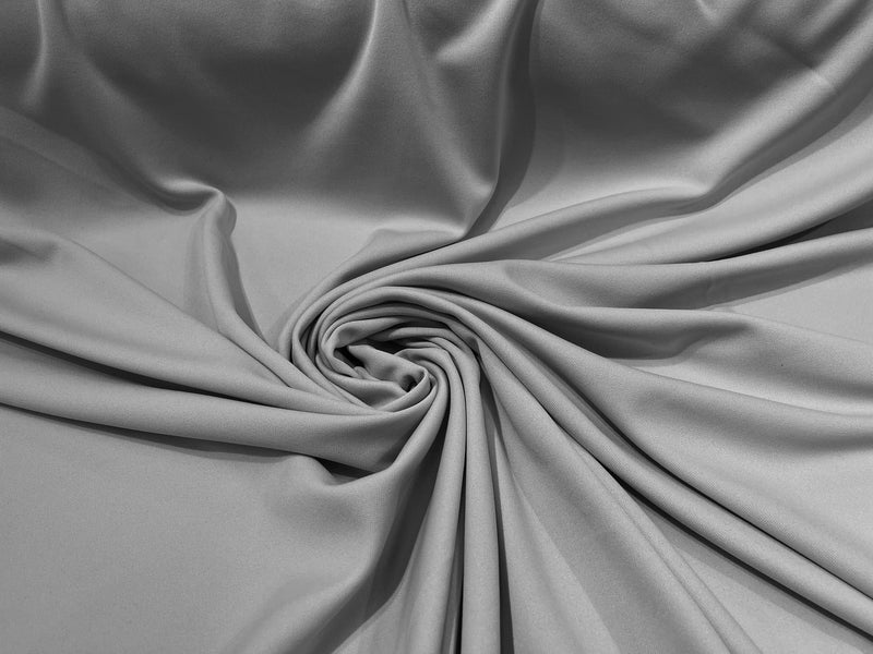 Silver Stretch Double Knit Scuba Fabric Wrinkle Free/ 58" Wide 100%Polyester ByTheYard.