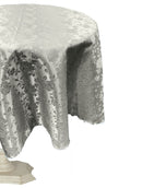 54" ROUND TABLECLOTH ROSES JACQUARD SATIN