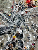 JUMBO OVAL SEQUINS ON MESH FABRIC (By The Yard)