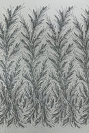 Feather Wing Shiny Sequin Design on a 4 Way Stretch mesh Fabric-Prom-Sold by The Yard.