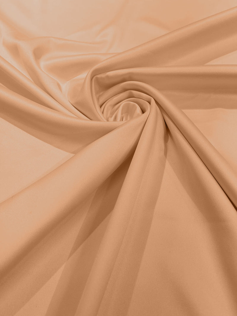 Solid Matte Stretch L'Amour Satin Fabric 95% Polyester 5% Spandex, 58-60" Wide/Sold By The Yard.