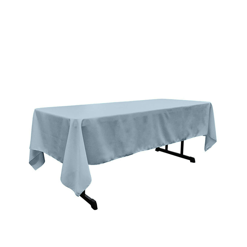 Sky Blue Rectangular Polyester Poplin Tablecloth