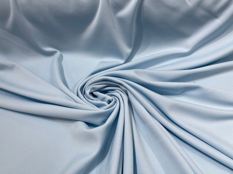Baby Blue Stretch Crepe Fabric, Sky Blue Crepe Fabric by Yard