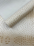 Gator Ostrich Embossed Vinyl Fabric  / 2 Tone Crocodile Ostrich Vinyl Leather 54" Wide