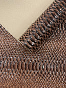 Cobra Snake Shiny Vinyl 3D Embossed Fabric / 2 Tone Cobra Snake Vinyl Leather 54" Wide