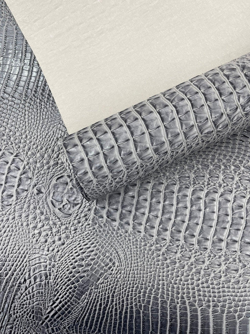 Florida Gator 3D Embossed Vinyl Fabric  / 2 Tone Crocodile Vinyl Leather 54" Wide