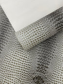 Glossy Two Tone Gator Fake Leather Upholstery, 3D Crocodile Skin Texture Faux Leather PVC Vinyl, 54" Wide