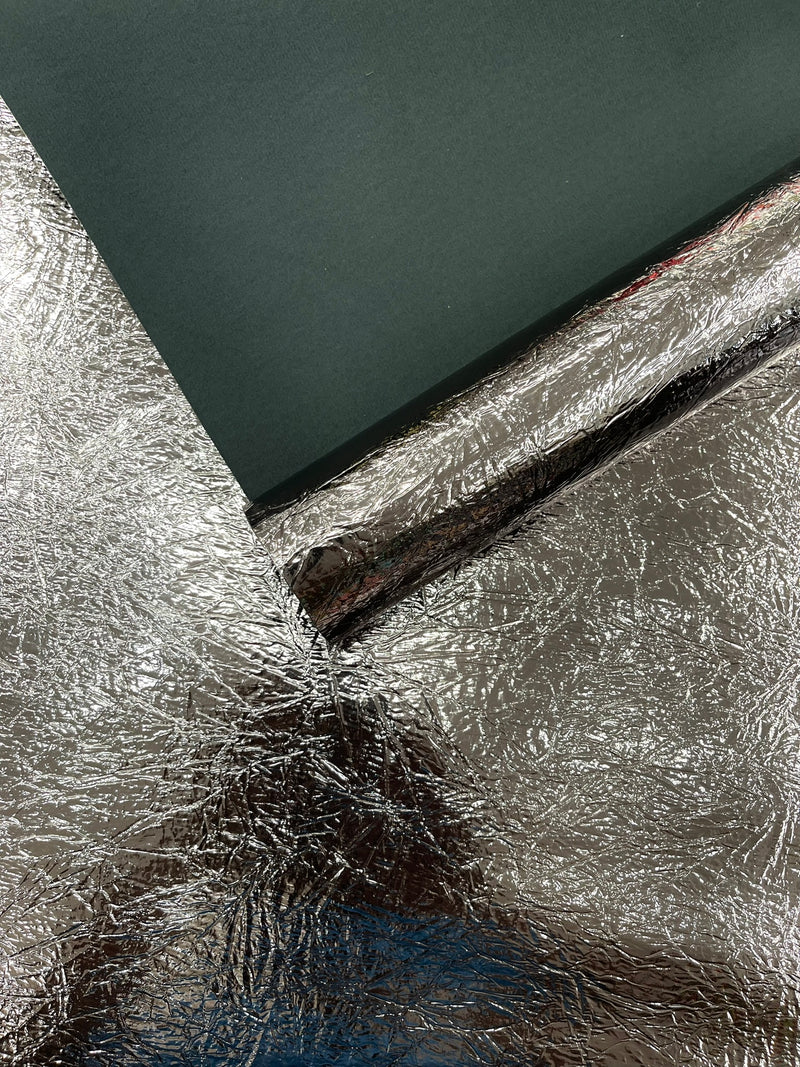 Crush Chrome Mirror Shiny Vinyl 54" Wide, Upholstery Crafting Accessories Applications.