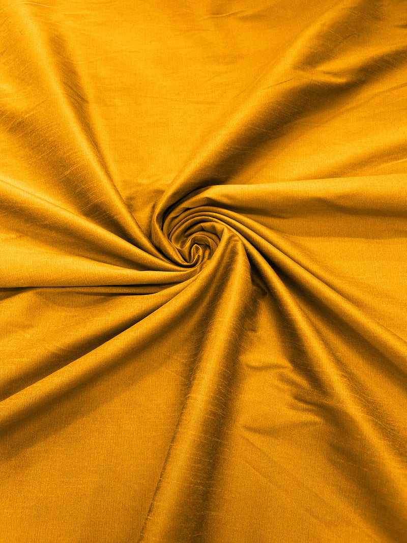 Sun Gold - Polyester Dupioni Faux Silk Fabric/ 55” Wide/Wedding Fabric/Home Decor.