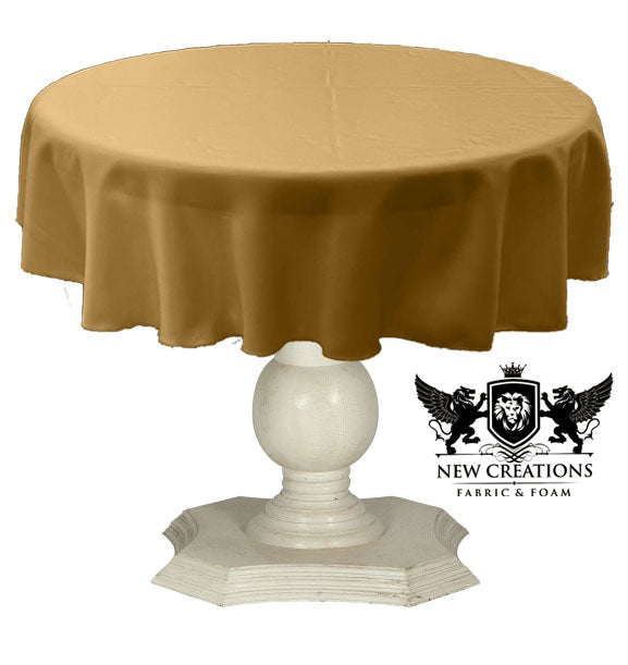Tablecloth Solid Dull Bridal Satin Overlay for Small Coffee Table Seamless. Sungold