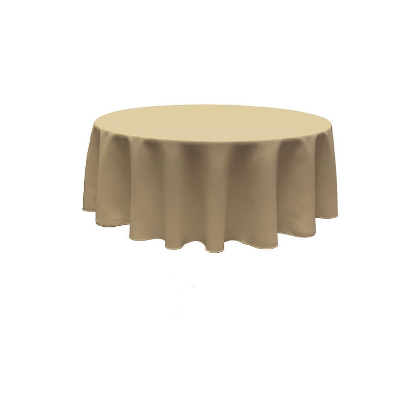 Taupe Round Polyester Poplin Seamless Tablecloth - Wedding Decoration Tablecloth