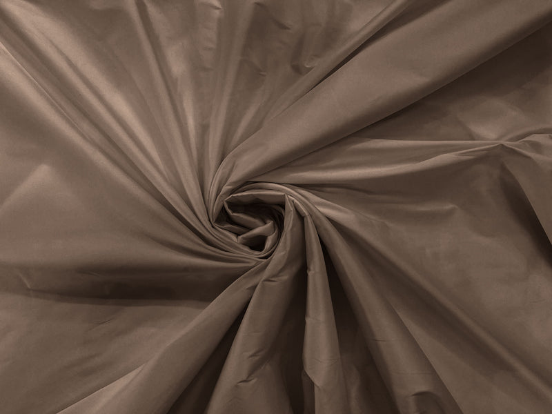Taupe - 100% Polyester Imitation Silk Taffeta Fabric 55" Wide/Costume/Dress/Cosplay/Wedding.