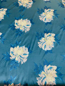 Multi Floral Color Jacquard Satin, Sold by The Yard.