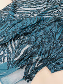 Vine/Root Sequin 4 Way Stretch Mesh Fabric, by The Yard.