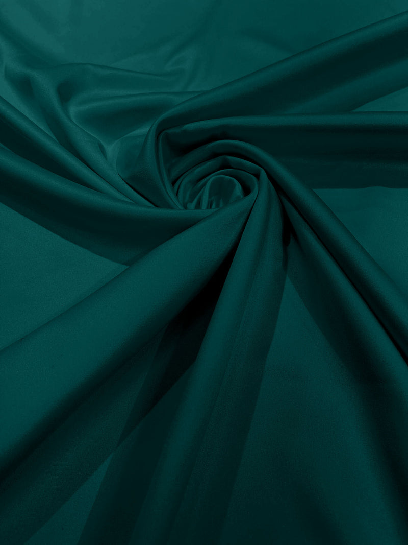 Teal Blue Solid Matte Stretch L'Amour Satin Fabric 95% Polyester 5% Spandex/58" Wide/ By The Yard