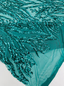 Vine/Root Sequin 4 Way Stretch Mesh Fabric, by The Yard.