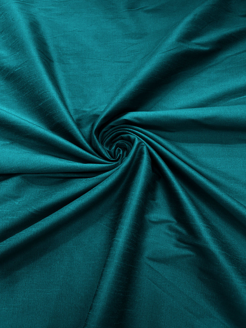 Teal Green - Polyester Dupioni Faux Silk Fabric/ 55” Wide/Wedding Fabric/Home Decor.
