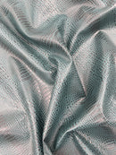 Crocodile Marine Vinyl 2 tone Upholstery, Crocodile Skin Texture Faux Leather PVC Vinyl, 54" Wide.