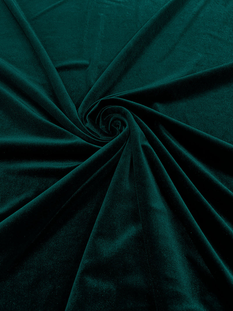 Teal Solid Stretch Velvet Fabric  58/59" Wide 90% Polyester/10% Spandex By The Yard.