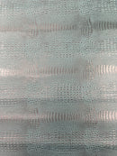 Crocodile Marine Vinyl 2 tone Upholstery, Crocodile Skin Texture Faux Leather PVC Vinyl, 54" Wide.