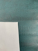 Crocodile Marine Vinyl 2 tone Upholstery, Crocodile Skin Texture Faux Leather PVC Vinyl, 54" Wide.