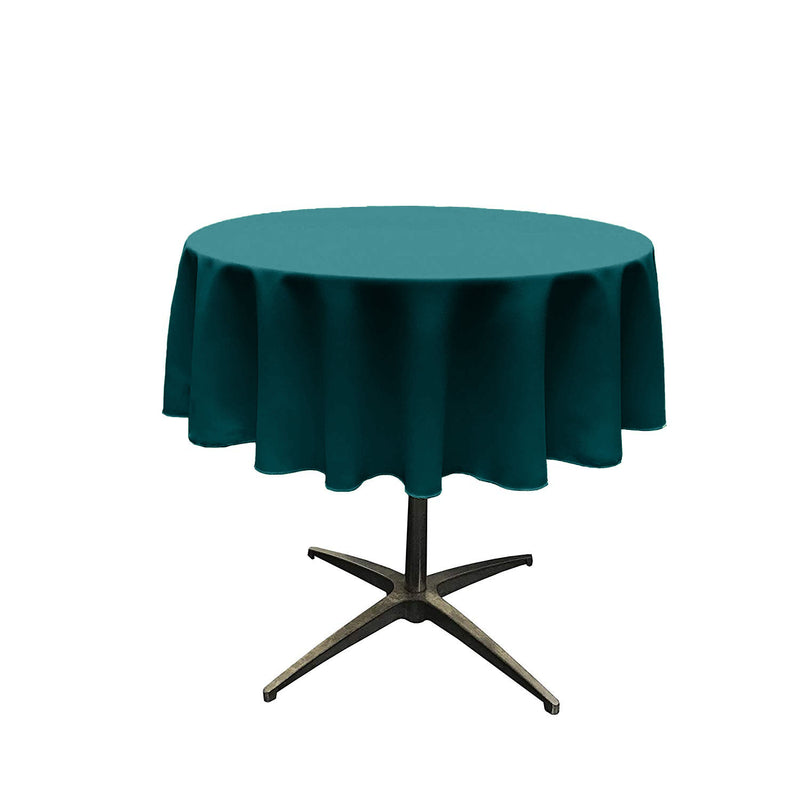 Teal Round Polyester Poplin Seamless Tablecloth - Wedding Decoration Tablecloth